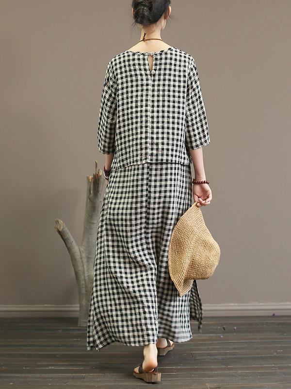 Vintage Original Plaid Maxi Dress