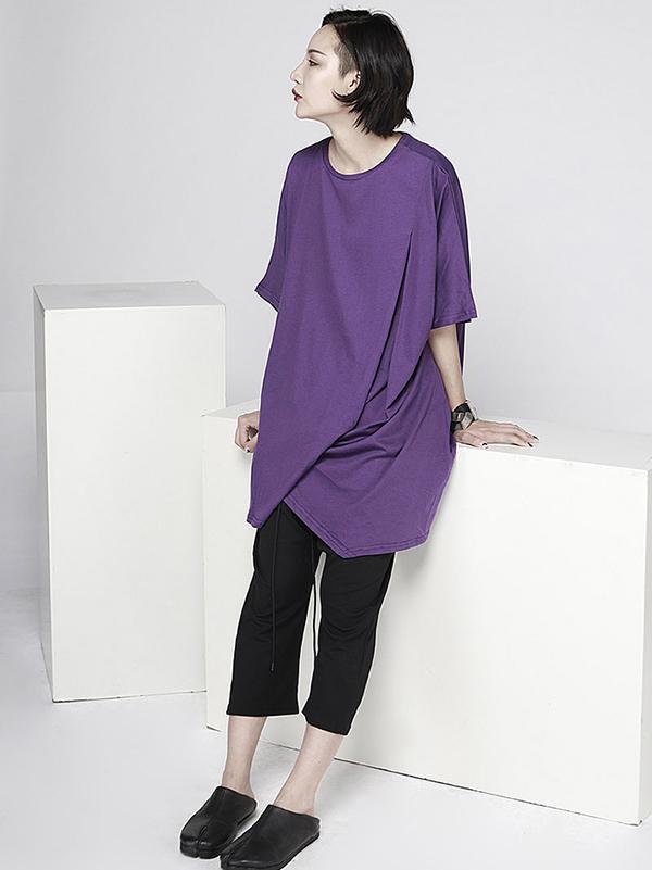 Loose Ruffled Long T-shirt