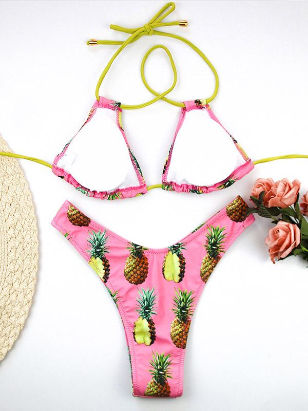 Lace Up Scrunch Bikini Set