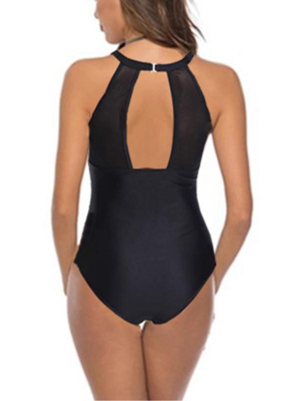 Tulle Printed One-piece Swimsuit