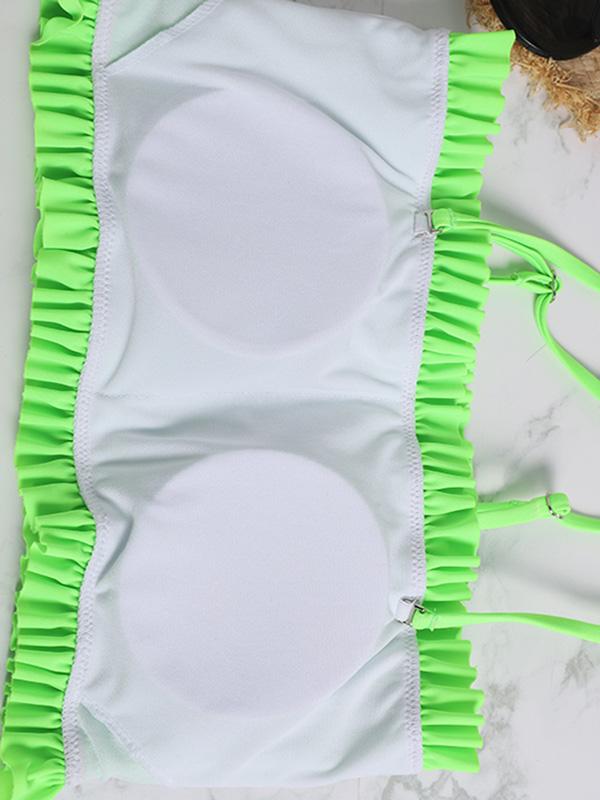 Ruffle Smock Bandeau Bikini Set