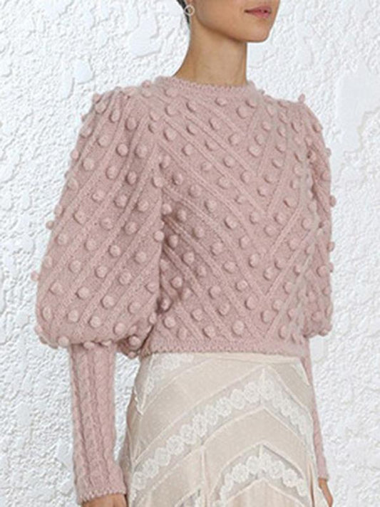 Solid Color Knitting Long Sleeves Sweater Tops