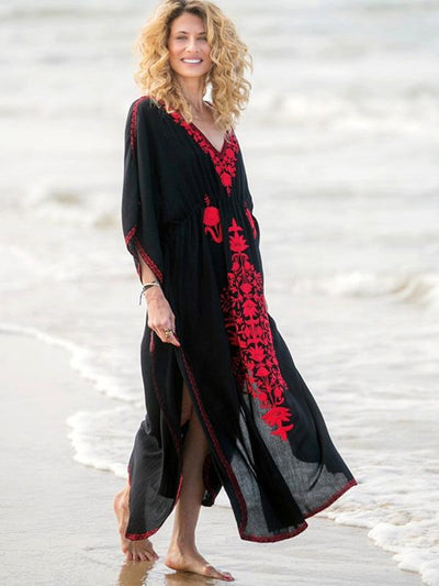 Embroidered Vacation Long Dress