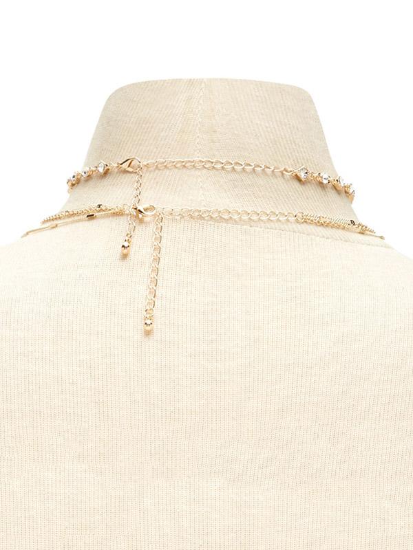 Multilayer Rhinestone Long Necklace