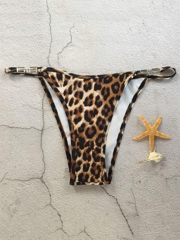 Leopard Scrunch Thong Bikini Swimsuit