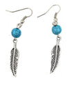 Bead&Leaf Pattern Turquoise Earrings Accessories