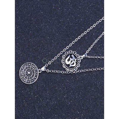 2PCS Moon&Eleghant Alloy Necklaces Accessories