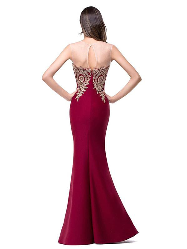 Elegant Sleeveless Round Neck Mermaid Evening Dress