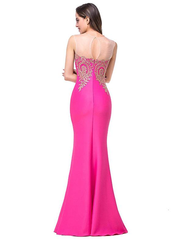 Elegant Sleeveless Round Neck Mermaid Evening Dress