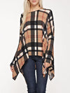 Asymmetric Loose Plaid Blouses&Shirts Top