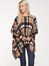 Asymmetric Loose Plaid Blouses&Shirts Top