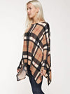 Asymmetric Loose Plaid Blouses&Shirts Top