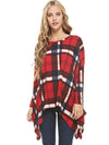 Asymmetric Loose Plaid Blouses&Shirts Top