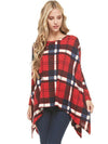 Asymmetric Loose Plaid Blouses&Shirts Top