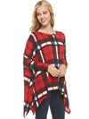 Asymmetric Loose Plaid Blouses&Shirts Top