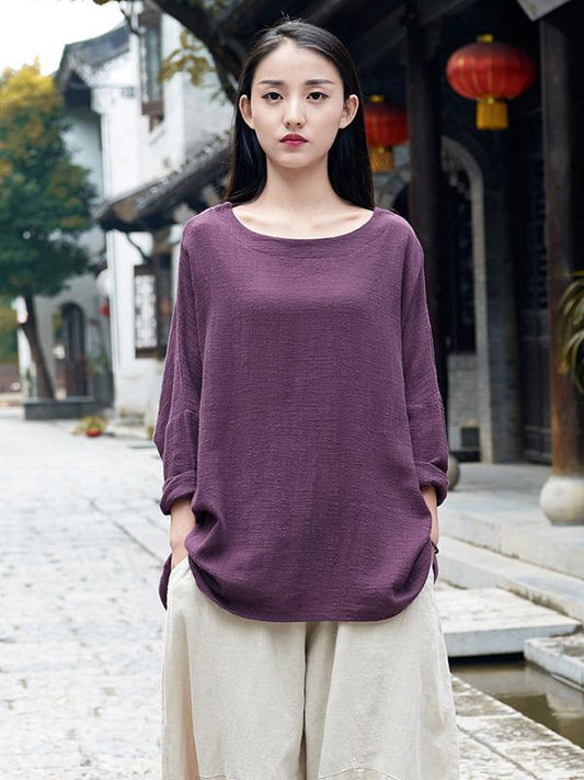 Original Long Loosen Cotton Tops