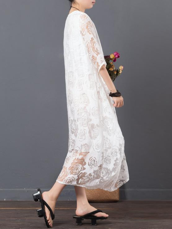 Original Laced Long Dress in White Color