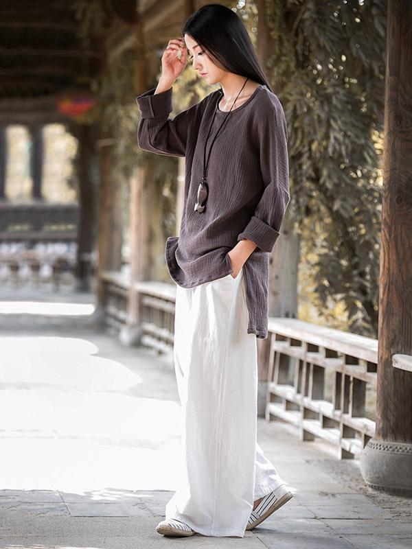 Casual Long Loosen Linen Pants in Different Colors