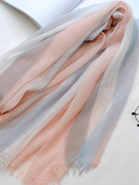 Gradient Striped Sun Protection Shawl Scarf