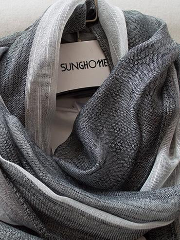 Gradient Striped Sun Protection Shawl Scarf