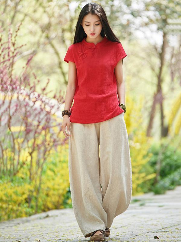 Daily Broaden Bloomers Long Pants in White Colors