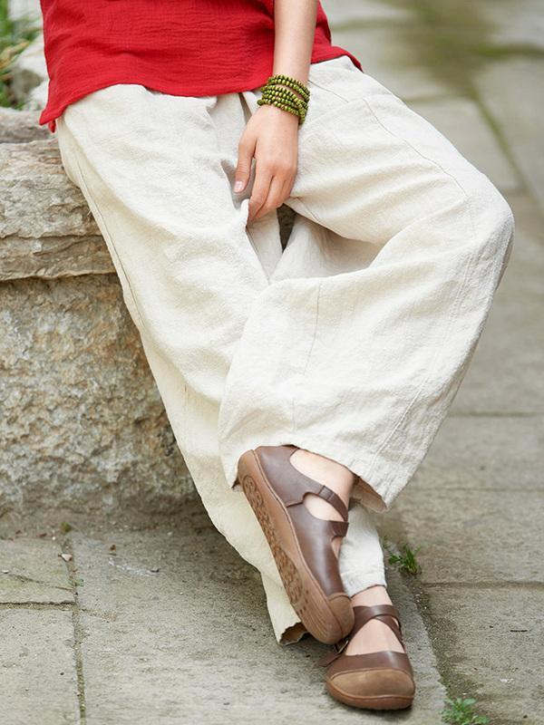 Daily Broaden Bloomers Long Pants in White Colors