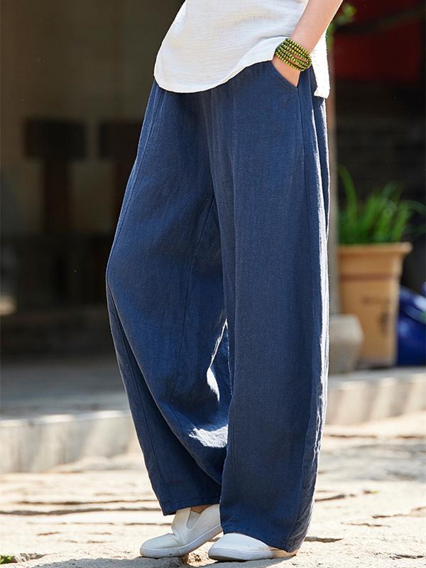 Casual Woman Style Pants in Navy Color