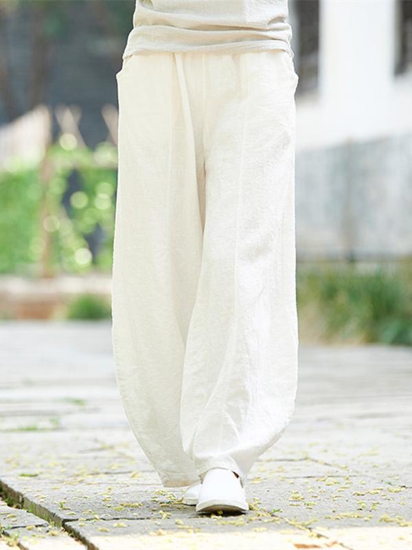 Daily Broaden Bloomers Long Pants in White Colors