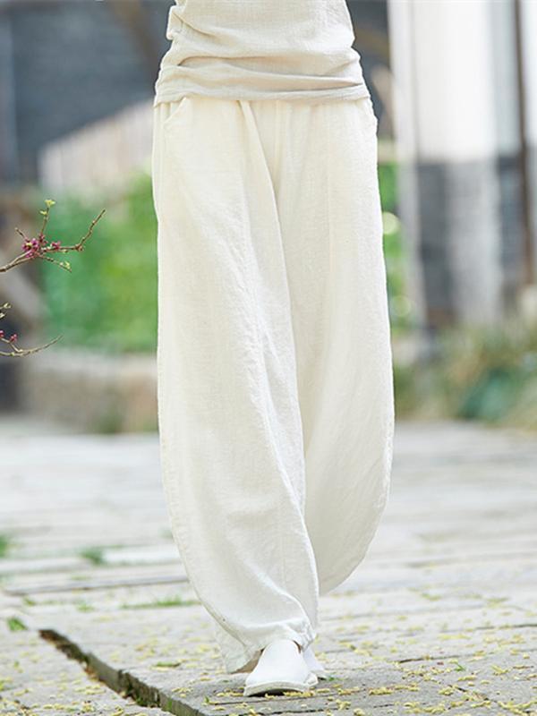 Daily Broaden Bloomers Long Pants in White Colors