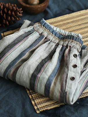 Loose Comfortable Striped Ninth Harem Pants