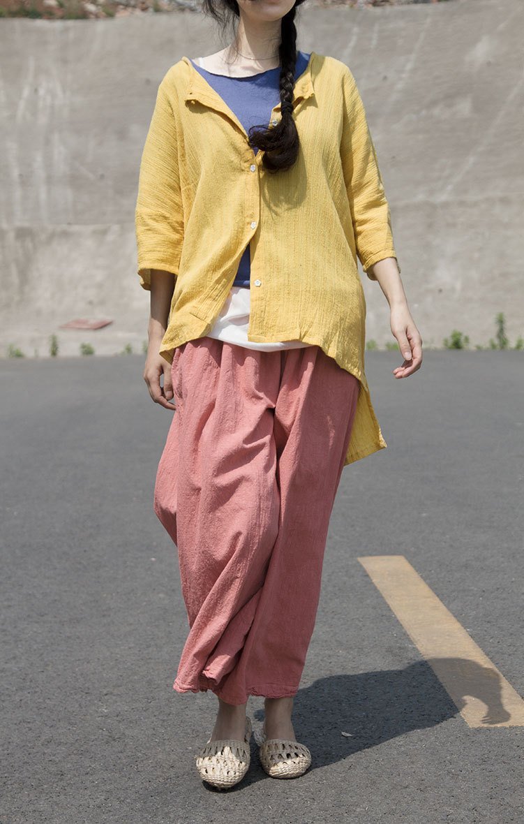 Loose Comfortable Deep Pink Pants