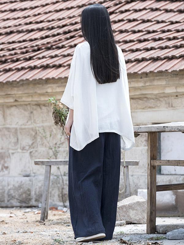 Super loose Linen Cotton Simple Pants