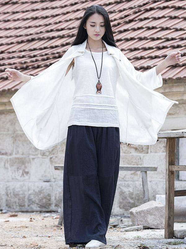 Super loose Linen Cotton Simple Pants