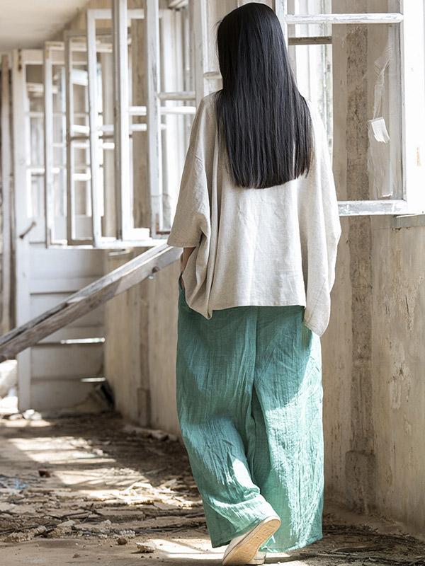 Super loose Linen Cotton Simple Pants