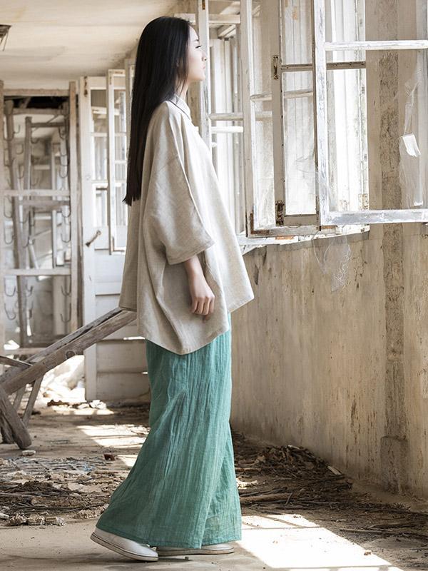 Super loose Linen Cotton Simple Pants