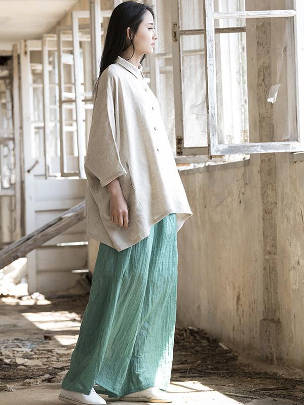 Super loose Linen Cotton Simple Pants