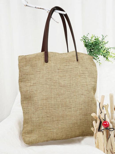 3 Colors Simple Literature Linen Shoulder Bag