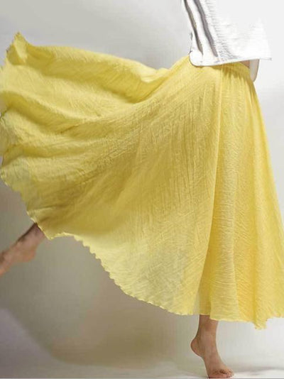 9Color Super Loose Linen Cotton Big Pendulum Skirt