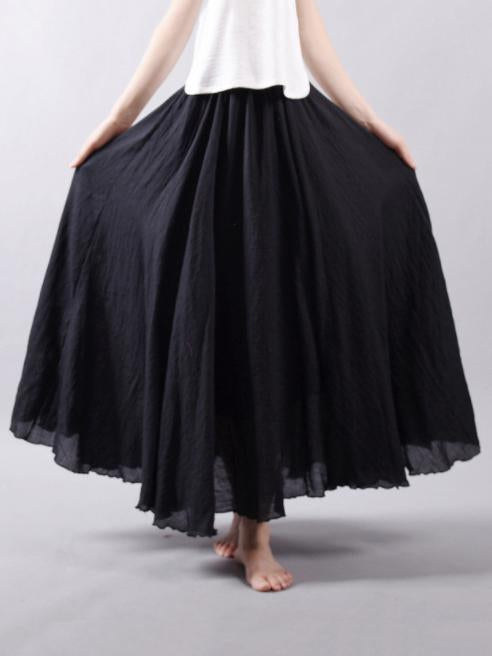 9Color Super Loose Linen Cotton Big Pendulum Skirt