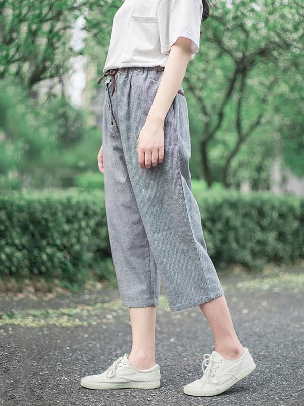 Comfortable Cropped Trousers Pants