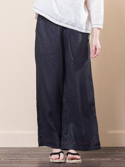 Soft Loose Linen Cotton Lace-up Pants