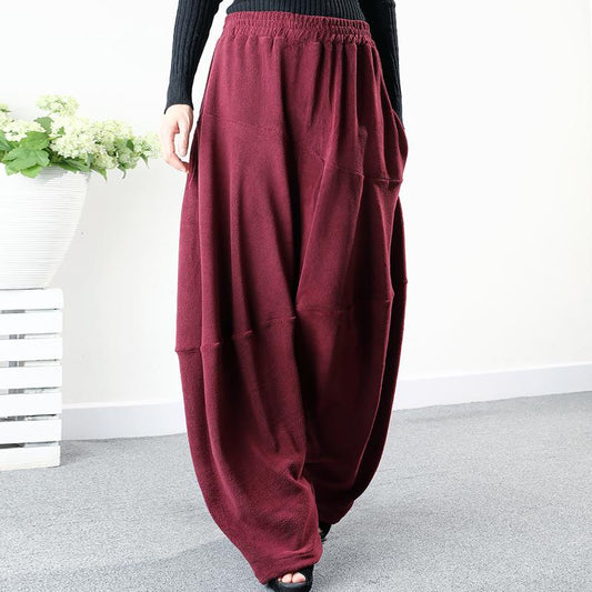 Plus Size - Casual Solid Color Comfortable Ultra-loose Pants