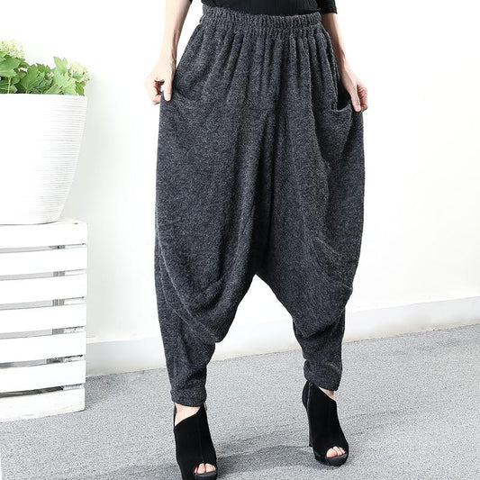 Plus Size - Loose And Comfortable Knit Harem Pants