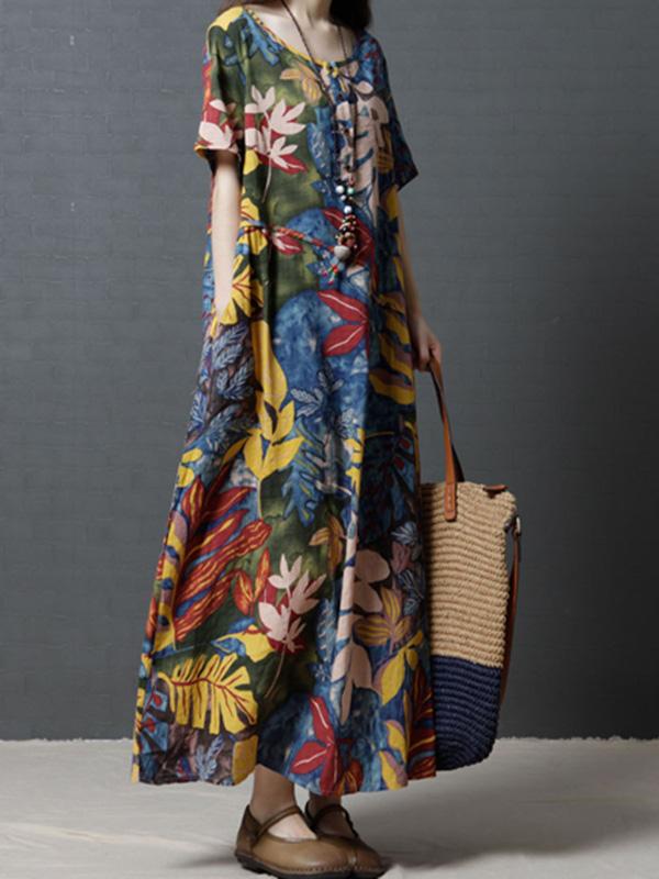 Loose  Oversize Printed Maxi Dress