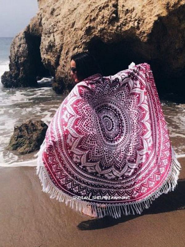 Beautiful Summer Bohemia Round Beach Mat Yoga Mat