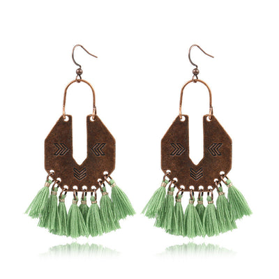 Bohemian fashion long tassel earrings