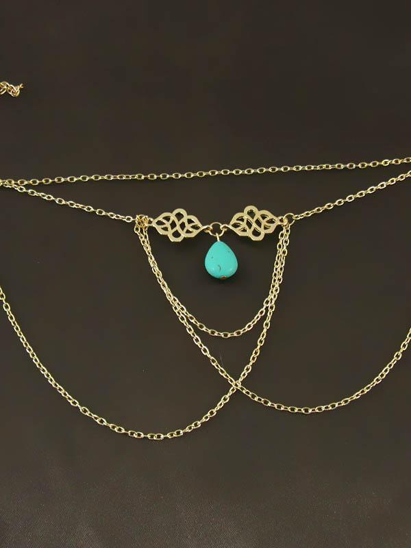 Bohemia Tassels Hollow Turquoise Arm Chain Accessories