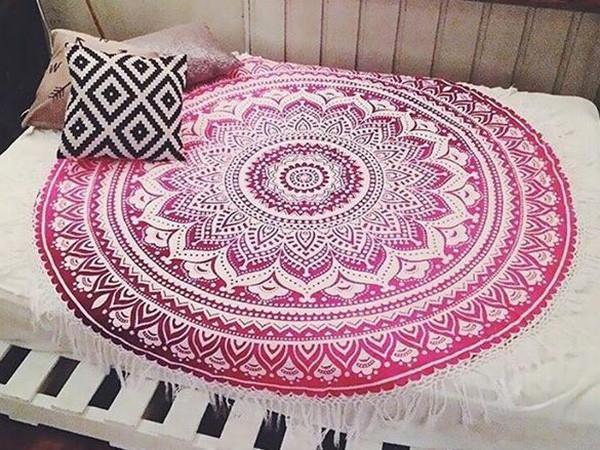 Beautiful Summer Bohemia Round Beach Mat Yoga Mat