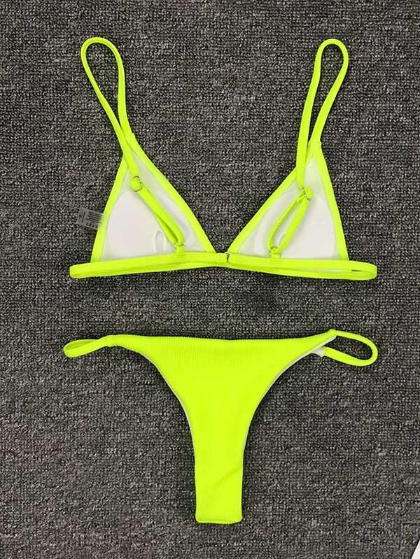 Plain Color Bikini Swimsuit