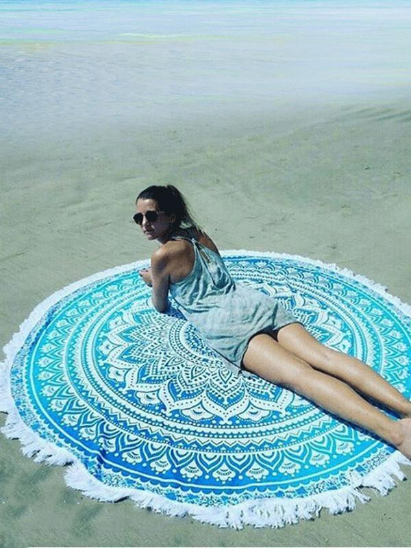 Beautiful Summer Bohemia Round Beach Mat Yoga Mat